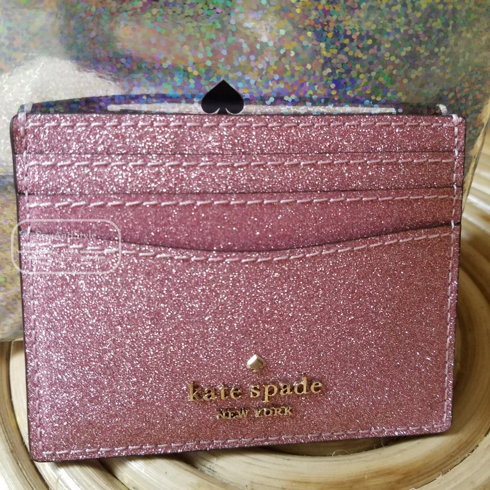 Kate Spade Small Boxed Slim Card Holder Pink Rose - Picture 5 of 11